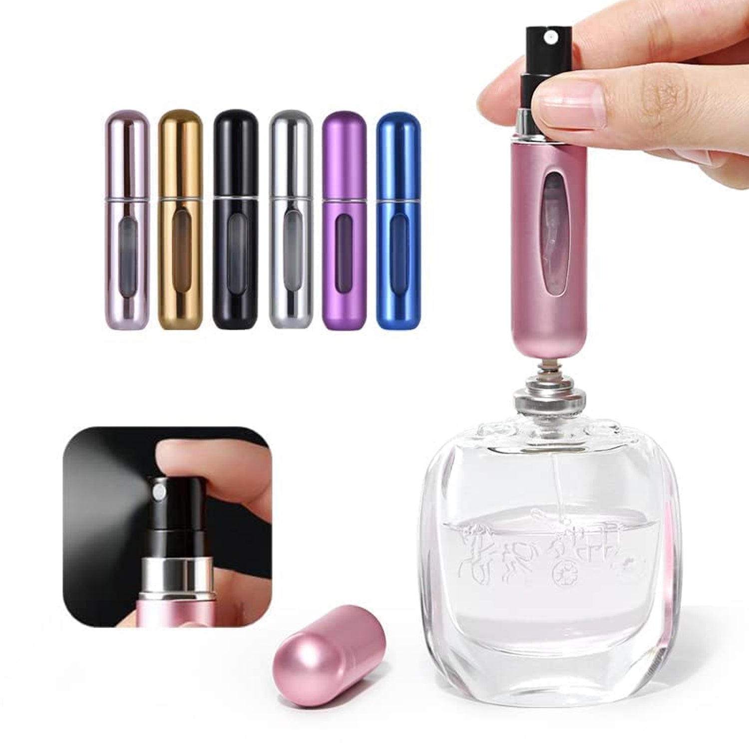 Mini Portable Perfume Empty Spray Bottle (1 Pc  Mix Color) Mini Portable Perfume Empty Spray Bottle (1 Pc  Mix Color)